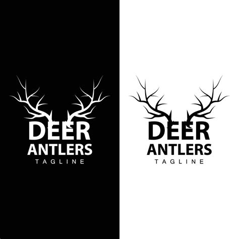 Deer Antlers Logo Design Hunter Antlers Forest Animal Symbol