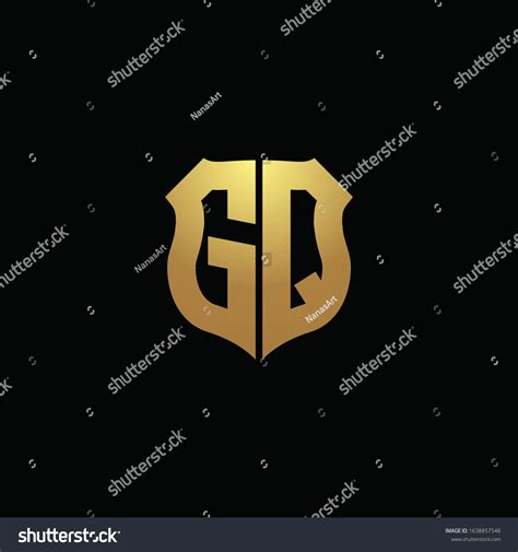 Gq Logo Monogram Gold Colors Shield Stock Vector Royalty Free 1638857548