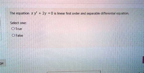 Solved The Equation Xy Y Is A Linear First Order And Separable