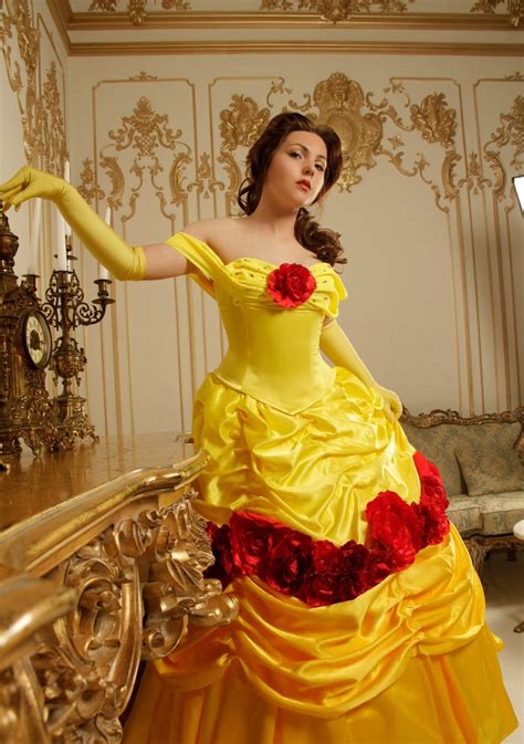 Belle Belle Dresses Adult Cosplay Belle Belle Costume Adult Dress With Red Rosesadult Belle