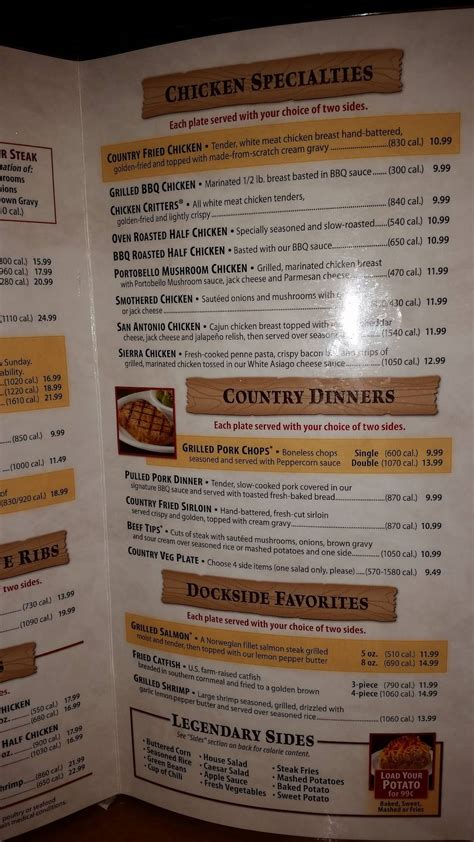 Menu At Texas Roadhouse Bbq Knoxville 120 Morrell Rd