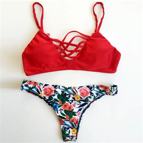 Popular Red Bikini Tops Buy Cheap Red Bikini Tops Lots From China Red