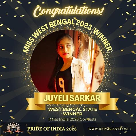 Juyeli Sarkar Miss West Bengal 2023 Winner State Winner Miss India