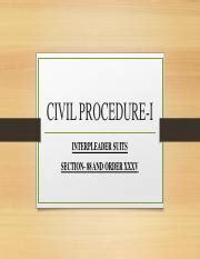 Cpc Ppt Th Sem Pdf Civil Procedure I Interpleader Suits Section