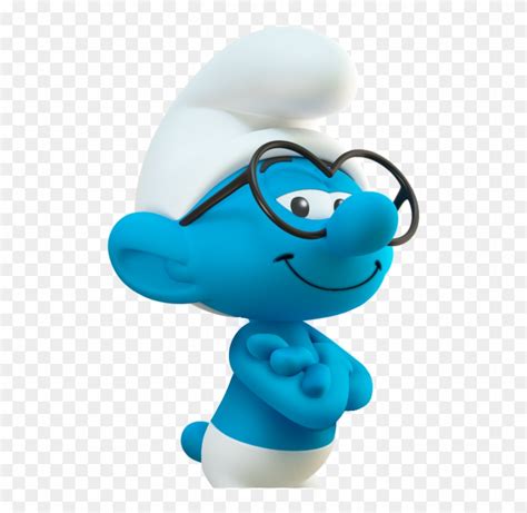 Brainy Smurf - Blue Colour Cartoon Characters - Free Transparent PNG ...