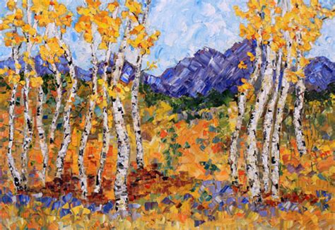 Daily Painters Of Colorado Palette Knife Landscape Aspen Tree Painting