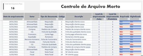 Controle De Arquivo Morto Em Excel Smart Planilhas