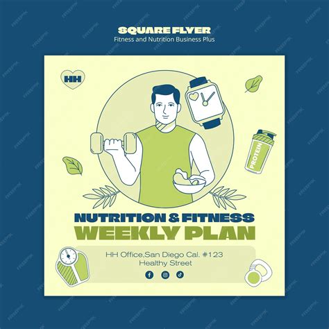 premium psd flat design fitness template