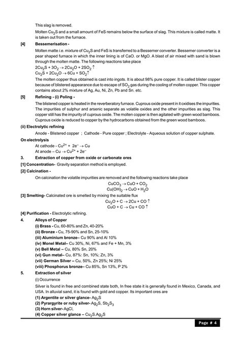 Metallurgy Notes For Class Iit Jee Neet