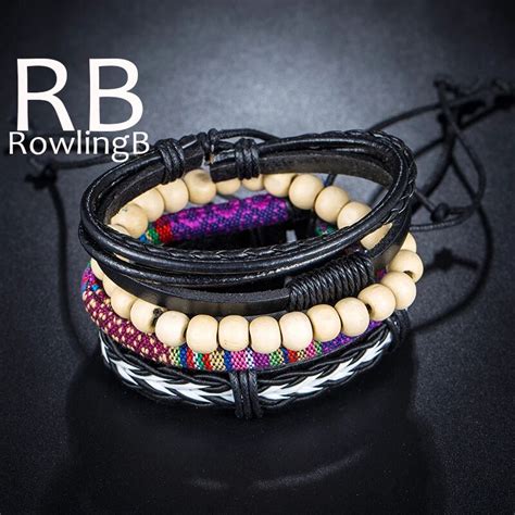 Multilayer Bracelet Men Casual Fashion Braided Leather Bracelets For