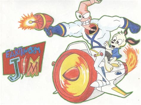 Earthworm Jim And Peter Puppy By Chicairken On Deviantart