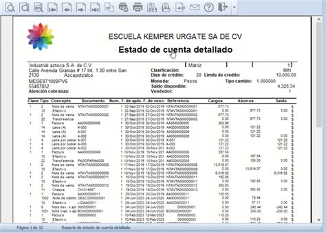 Reporte De Clientes Estado De Cuenta Detallado Portal De Clientes