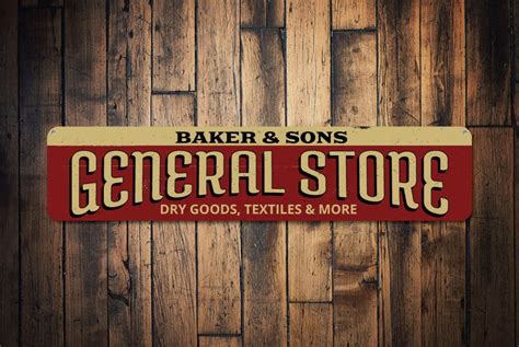 General Store Dry Goods Textiles And More Sign Personalized Mercantile