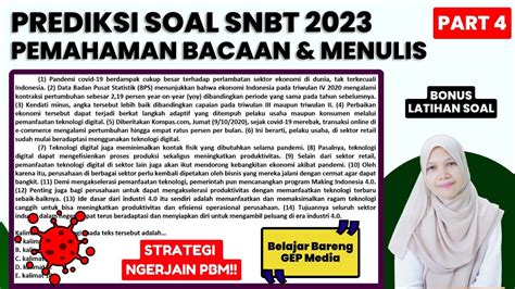 Prediksi Soal Utbk Snbt Pemahaman Bacaan Dan Menulis Part