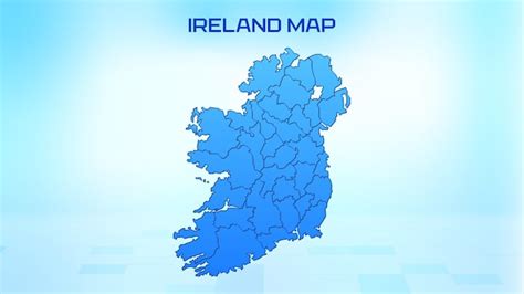 Premium Vector Blue Detailed Map Of Ireland With States