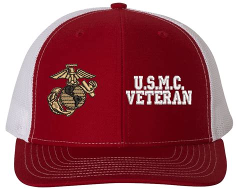 U S Marine Corps Veteran Mesh Back Cap New USMC Split Caps