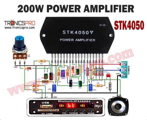 W Audio Amplifier Circuit Using Stk Tronicspro