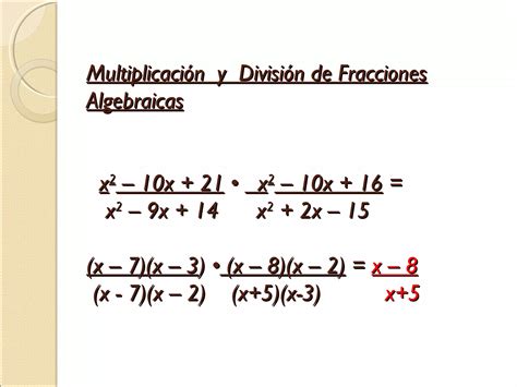 Fracciones Algebraicas Ppt