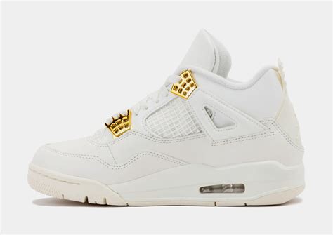 Jordan Air Jordan 4 Retro White and Gold Womens Lifestyle Shoes Sail ...