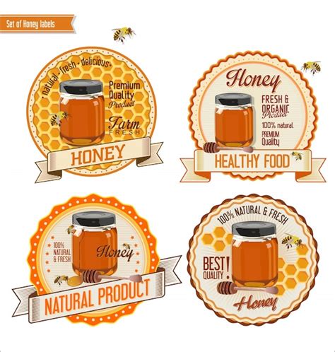 Premium Vector Honey Retro Vintage Labels