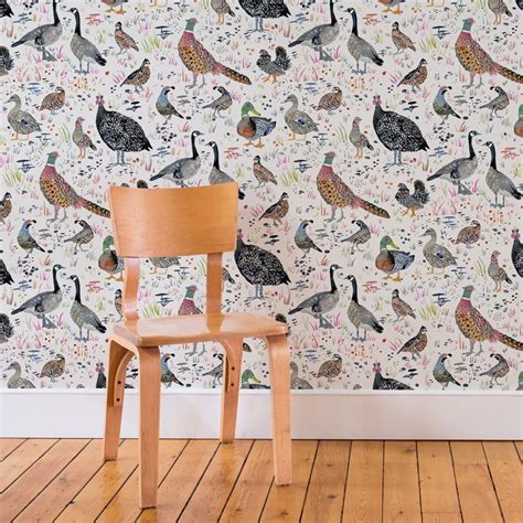 Bird Season Wallpaper in Multi | Bathroom wallpaper birds, Dining room ...