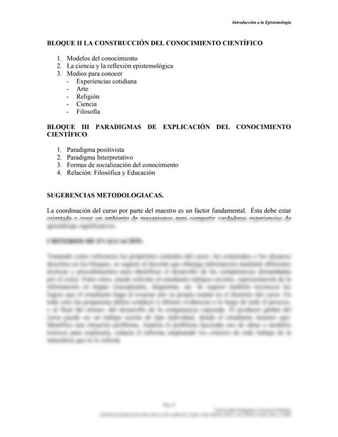 Solution Introducci N A La Epistemolog A Autor Upn Morelos Studypool