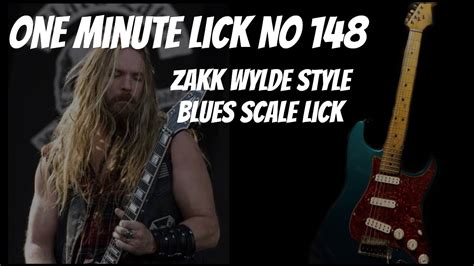 One Minute Lick No 148 Zakk Wylde Style Blues Scale Run YouTube