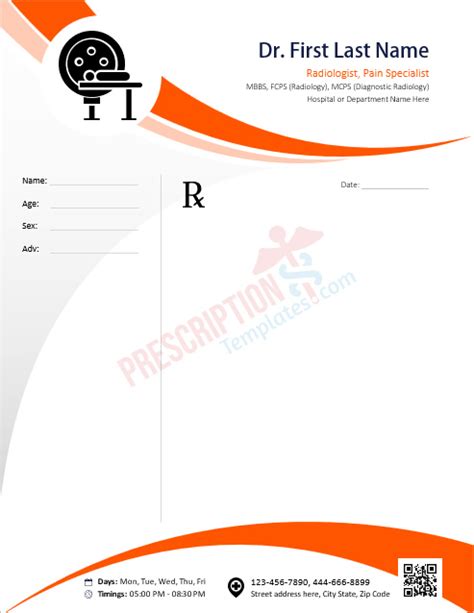 Free Prescription Pad Templates For Radiologists In Ms Word