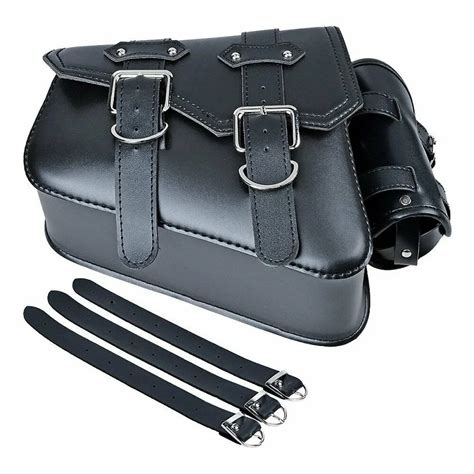 Alforjes De Motocicleta De Couro Pu Bolsa De Ferramentas Lateral Bolsa