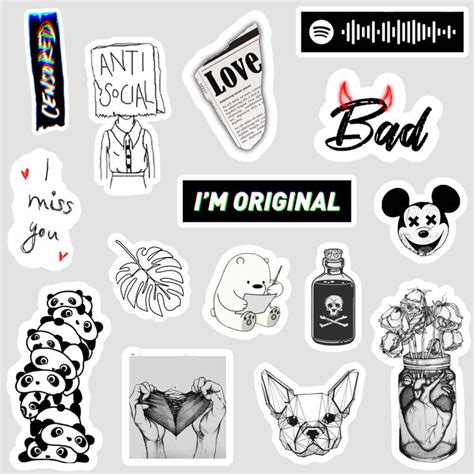 Black Stickers Black And White Stickers Black Stickers Print Stickers