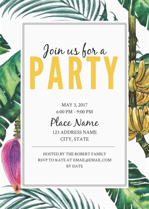 Jungle Party Invitation Template | Customize this invitation template ...