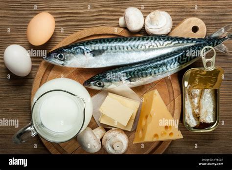 Foods Rich In Natural Vitamin D As Fish Eggs Cheese Milk Butter