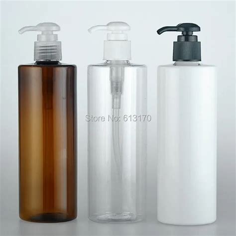 Ml Empty Lotion Pump Bottles Flat Shouder Clear White Amber Pet