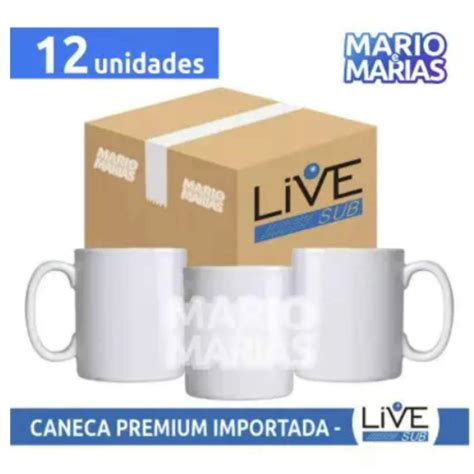 Caneca Cerâmica 12 un Resinada 325ml AAA LIVE Mario e Marias