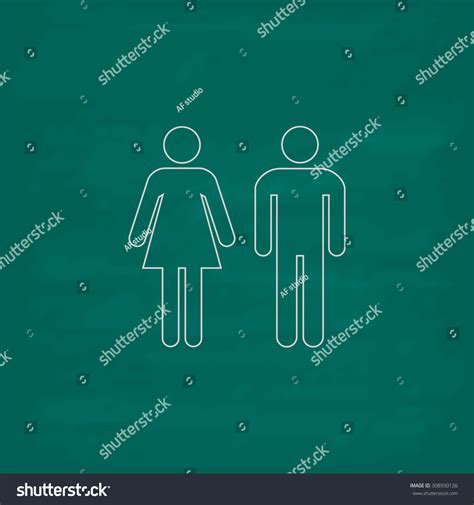 Man Woman Toilet Restroom Outline Vector Stock Vector Royalty Free