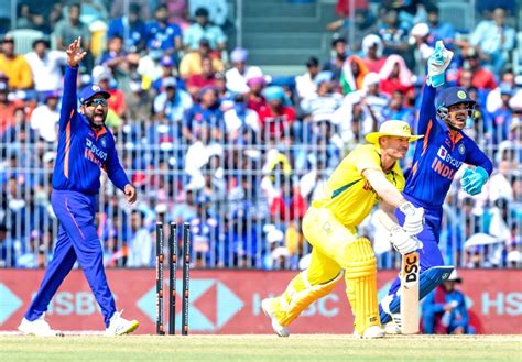 Indian wicket-keeper Ishan Kishan during the third ODI match