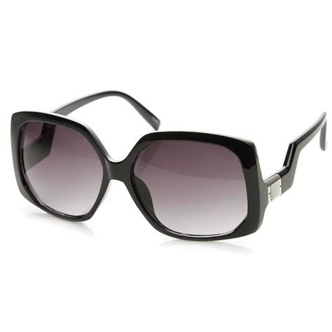 Womens Oversized Low Temple Square Sunglasses Sunglassla