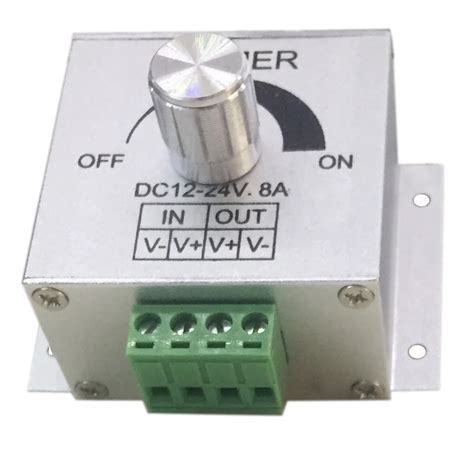 Adjustable Aluminum Knob Switch DC12 24V 8A LED Strip Dimmer PWM