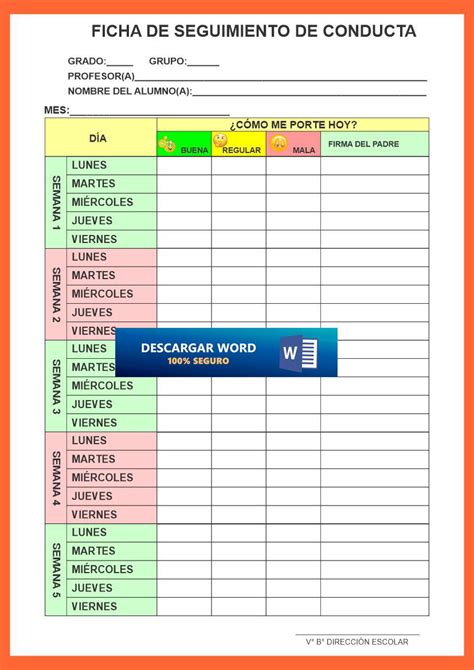 Formatos para la Evaluación y Seguimiento de la Conducta de Alumnos