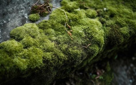 Musgo En Una Roca En El Bosque Foto Premium