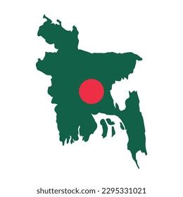 Bangladesh Map Flag On White Background Stock Vector (Royalty Free ...