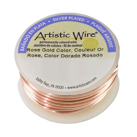 Artistic Wire Round Spool 18 Gauge Silver Plated Rose Gold Artistic