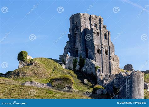 View of Corfe Castle Ruins in Corfe, Dorset on September 21, 2022 ...