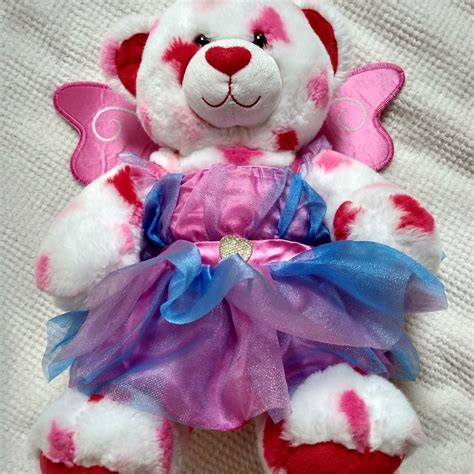 Build A Bear Workshop Teddy White Covered In Love Depop