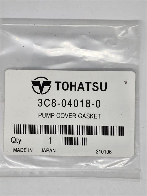 Tohatsu 3c8 04018 0 Tohatsu Pump Cover Gasket Delmarva Marine Solutions