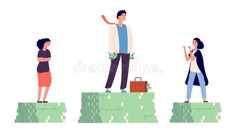 Gender Gap Or Unequal Pay Concept Stock Vector Illustration Of