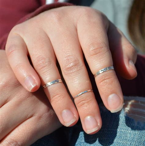 Sterling Silver MIDI Ring S Silver Knuckle Rings Silver Stacking