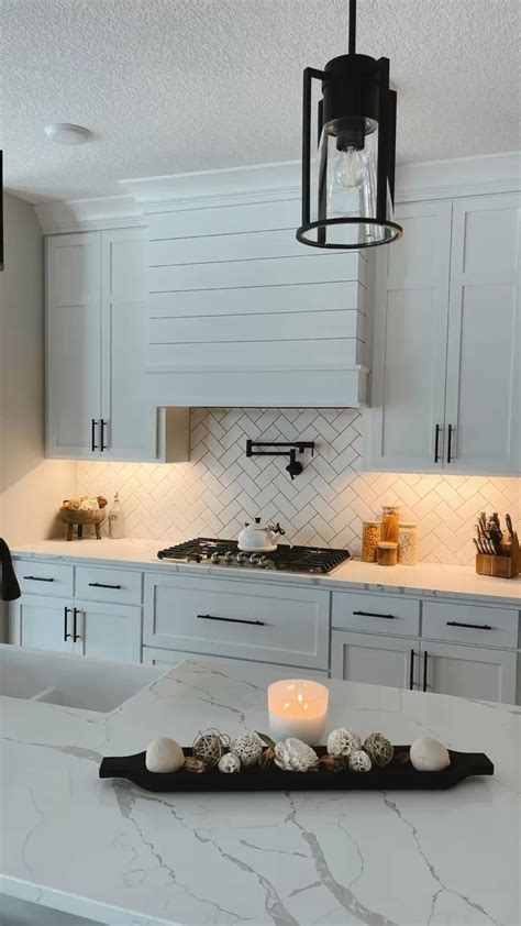 Simple Waterfall Kitchen Island Shiplap Calacattalaza Quartz