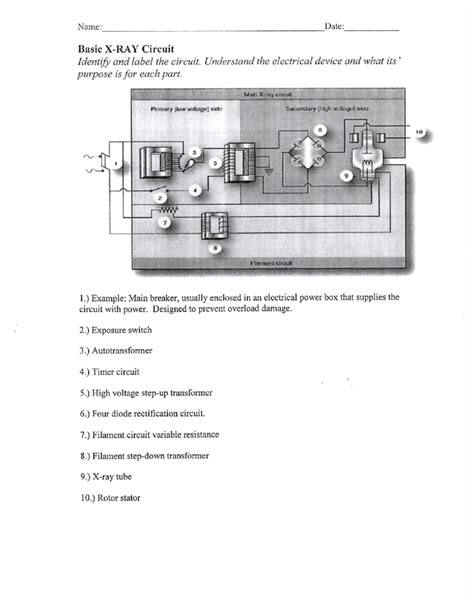 Xt Physics Basic X Ray Circuit W Answers Diagram Quizlet