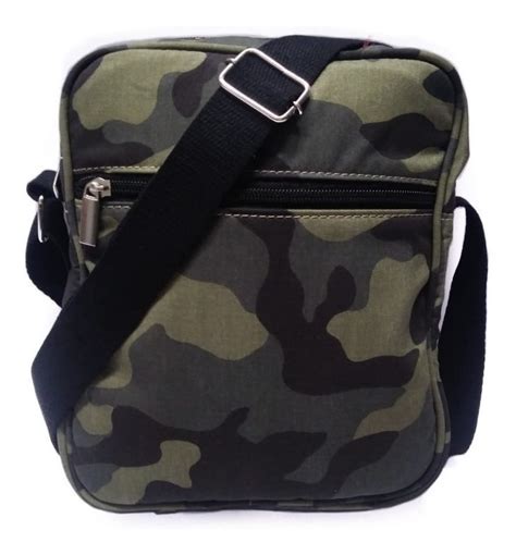 Bolsa Bag Masculina Camuflada Pequena De Lona Lan Amento Mercado Livre